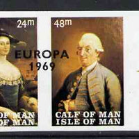 Calf of Man 1969 Europa overprinted on Paintings from Manx Museum #1 imperf set of 2 unmounted mint (Rosen CA145a-46a)