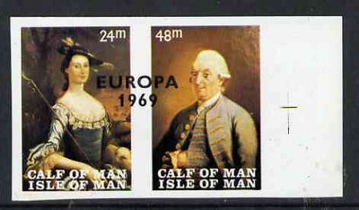 Calf of Man 1969 Europa overprinted on Paintings from Manx Museum #1 imperf set of 2 unmounted mint (Rosen CA145a-46a)