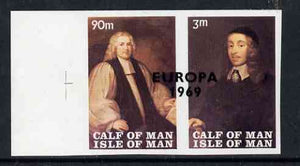 Calf of Man 1969 Europa overprinted on Paintings from Manx Museum #3 imperf set of 2 unmounted mint (Rosen CA149a-50a)