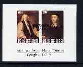 Calf of Man 1969 Europa overprinted on Paintings from Manx Museum #3 imperf sheetlet of 2 unmounted mint (Rosen CA153MS)