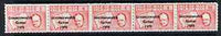 Calf of Man 1970 Commonwealth Games opt'd on Churchill & Map defs in red rouletted strip of 5 unmounted mint (Rosen CA166-70)