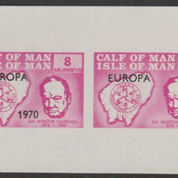 Calf of Man 1970 Europa opt'd on Churchill & Map imperf m/sheet (8m & 96m in mauve) with date missing from 96m unmounted mint (Rosen CA193MSa)
