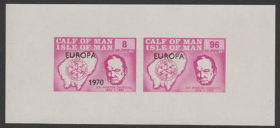 Calf of Man 1970 Europa opt'd on Churchill & Map imperf m/sheet (8m & 96m in mauve) with date missing from 96m unmounted mint (Rosen CA193MSa)
