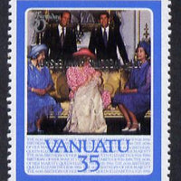 Vanuatu 1987 Ruby Wedding (SG 488v) 35v unmounted mint with opt inverted, unlisted by SG