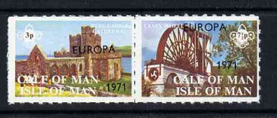 Calf of Man 1971 Europa opt'd on Isle oxf Man Views - Scouts rouletted set of 2 unmounted mint (Rosen CA211-12)