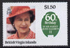 British Virgin Islands $1.50 on wmk'd paper with blue omitted (frame & ribbons) unmounted mint SG 602var (UH £30 retail)
