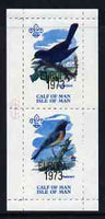 Calf of Man 1973 Europa opt'd on Birds rouletted m/sheet (showing 5m Redstart & 20m Blackbird) unmounted mint with Scout logo, Rosen CA313MS