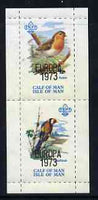 Calf of Man 1973 Europa opt'd on Birds rouletted m/sheet (showing 10m Robin & 45m Goldfinch) unmounted mint with Scout logo, Rosen CA314MS