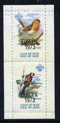 Calf of Man 1973 Europa opt'd on Birds rouletted m/sheet (showing 10m Robin & 45m Goldfinch) unmounted mint with Scout logo, Rosen CA314MS