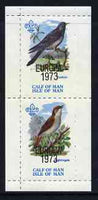 Calf of Man 1973 Europa opt'd on Birds rouletted m/sheet (showing 12m Cuckoo & 50m Nightingale) unmounted mint with Scout logo, Rosen CA315MS