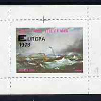 Calf of Man 1973 Europa opt'd on Mona's Isle (Europa 1972) rouletted m/sheet, unmounted mint (Rosen CA317MS)
