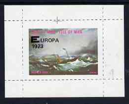 Calf of Man 1973 Europa opt'd on Mona's Isle (Europa 1972) rouletted m/sheet, unmounted mint (Rosen CA317MS)