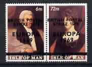 Calf of Man 1971 POSTAL STRIKE overprinted on Europa 1969 opt'd on Paintings from Manx Museum #2 perf set of 2 unmounted mint