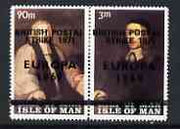 Calf of Man 1971 POSTAL STRIKE overprinted on Europa 1969 opt'd on Paintings from Manx Museum #3 perf set of 2 unmounted mint