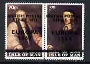 Calf of Man 1971 POSTAL STRIKE overprinted on Europa 1969 opt'd on Paintings from Manx Museum #3 perf set of 2 unmounted mint