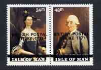 Calf of Man 1971 POSTAL STRIKE overprinted on Paintings from Manx Museum #1 perf set of 2 unmounted mint