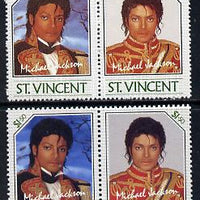 British Virgin Islands 1985 Michael Jackson $1.50 Unissued perf unmounted mint se-tenant pair - this issue was rejected by the Queen as only living Royalty may be depicted on BVI stamps.,The design was ultimately used for St Vince……Details Below
