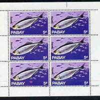 Pabay 1969 Fish 5d (Herring) complete perf sheetlet of 6 unmounted mint