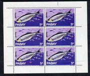 Pabay 1969 Fish 5d (Herring) complete perf sheetlet of 6 unmounted mint