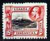 Kenya, Uganda & Tanganyika 1935 Mount Kilimanjaro KG5 perf 15c 'Hialeah' forgery on gummed paper (as SG 113)