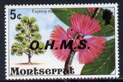 Montserrat 1976 Malay Apple Tree OHMS 5c unmounted mint (only recorded cto used) SG O7