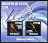 Guinea - Bissau 2010 Winter Olympic Sports - Nordic Combined perf sheetlet containing 2 values in silver unmounted mint