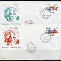 Iceland 1982 Christmas set of 2 each on illustrated cover with first day cancel, SG 620-21