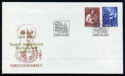 Norway 1985 Europa - Music Year set of 2 on illustrated cover with first day cancel, SG 956-57