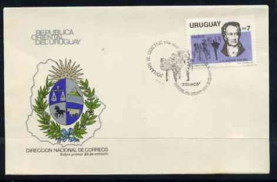 Uruguay 1983 150th Death Anniversary of Goethe (writer) on illustrated cover with first day special cancel, SG 1821