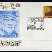Uruguay 1983 Birth Centenary of Edouardo Fabini (composer) on illustrated cover with first day special cancel, SG 1812