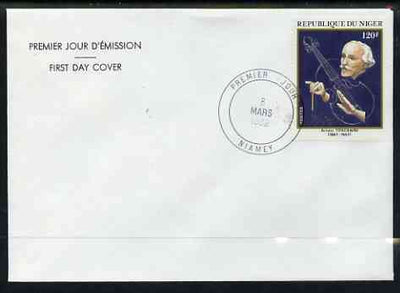 Niger Republic 1982 Arturo Yoscanini (Conductor) 25th Death Anniversary 120f on cover with first day cancel, SG 885