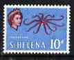 St Helena 1961 Feather Starfish 10d from def set (with lace background) unmounted mint, SG 183