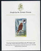 Lesotho 1981 Kestrel 1s imperf proof mounted on Format International proof card (as SG 437)