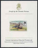 Lesotho 1981 Rock Pigeon 2s imperf proof mounted on Format International proof card (as SG 438)