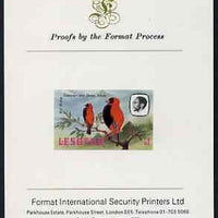 Lesotho 1981 Red Bishop M1 imperf proof mounted on Format International proof card (as SG 448)
