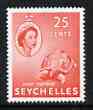 Seychelles 1954-61 Giant Tortoise 25c vermilion (from def set) unmounted mint, SG 180