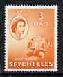 Seychelles 1954-61 Giant Tortoise 3c orange (from def set) unmounted mint, SG 175