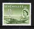 Seychelles 1954-61 Fishing Pirogue 15c (from def set) unmounted mint, SG 177