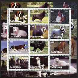 Dagestan Republic 2001 Dogs #01 perf sheetlet containing complete set of 12 values, unmounted mint