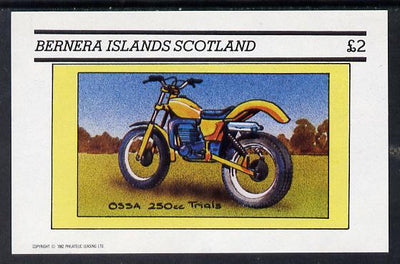 Bernera 1982 Motor Cycles (Ossa 250cc Trials) imperf deluxe sheet (£2 value) unmounted mint