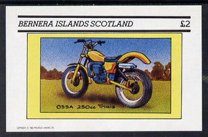 Bernera 1982 Motor Cycles (Ossa 250cc Trials) imperf deluxe sheet (£2 value) unmounted mint