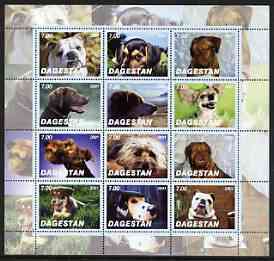 Dagestan Republic 2001 Dogs #02 perf sheetlet containing complete set of 12 values, unmounted mint