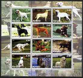 Karelia Republic 2002 Dogs perf sheetlet containing complete set of 12 values, unmounted mint