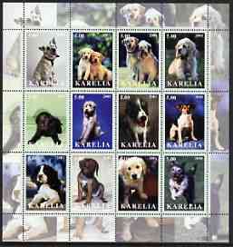 Karelia Republic 2001 Dogs #1 perf sheetlet containing complete set of 12 values, unmounted mint