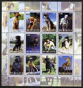 Buriatia Republic 2001 Dogs #1 (various breeds) perf sheetlet containing complete set of 12 values, unmounted mint