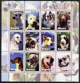 Komi Republic 2001 Dogs (various breeds) perf sheetlet containing complete set of 12 values, unmounted mint