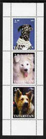 Tatarstan Republic 2001 Dogs perf sheetlet containing complete set of 3 values, unmounted mint