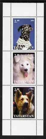 Tatarstan Republic 2001 Dogs perf sheetlet containing complete set of 3 values, unmounted mint
