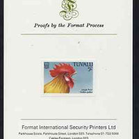 Tuvalu 1988 Red Junglefowl 5c imperf proof mounted on Format International proof card