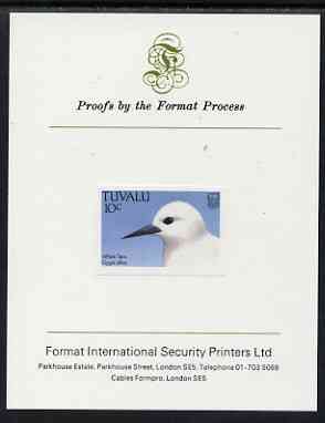 Tuvalu 1988 White Tern 10c imperf proof mounted on Format International proof card